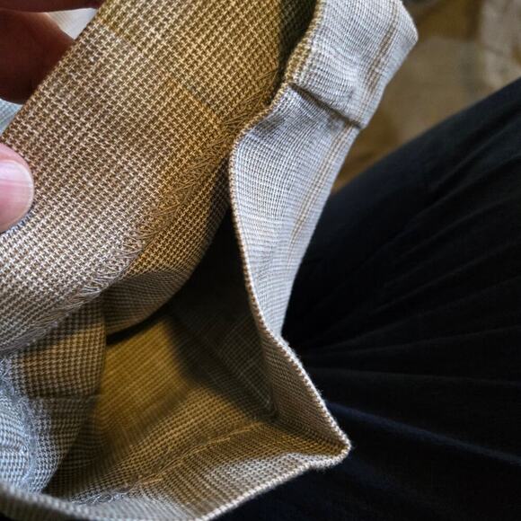 Zara pants womens size medium tan linen blend elastic waist trouser - Picture 6 of 11